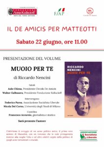Scopri di più sull'articolo Riccardo Nencini, Muoio per te